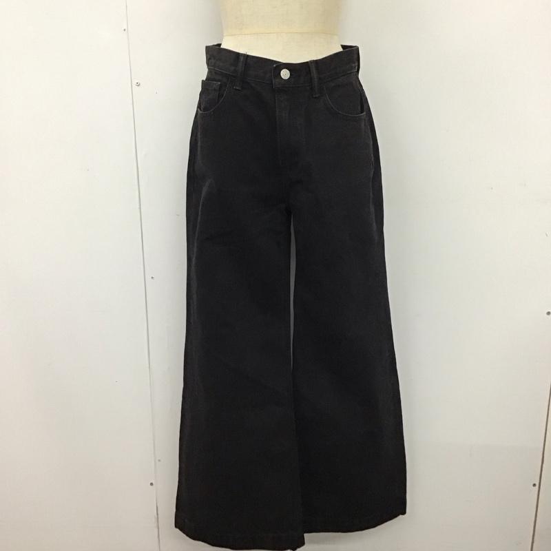 スライ SLY パンツ デニム、ジーンズ 030eaa01-2830 EMMA e/s エマスライ JUST WAIST WIDE FLARE PANTS 2 無地 黒 / ブラック /  レディース USED 古着 中古 10119874