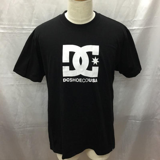 ディーシーシューズ DC SHOES Tシャツ 半袖 半袖カットソー プリントTシャツ クルーネックカットソー L ロゴ、文字 黒 / ブラック /  メンズ USED 古着 中古 10111284