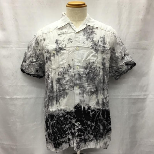 古着 USED シャツ、ブラウス 半袖 半袖シャツ カラーシャツ 半袖カットソー アロハシャツ 古着 S 総柄 白 / ホワイト / X 黒 / ブラック /  メンズ USED 古着 中古 10106406