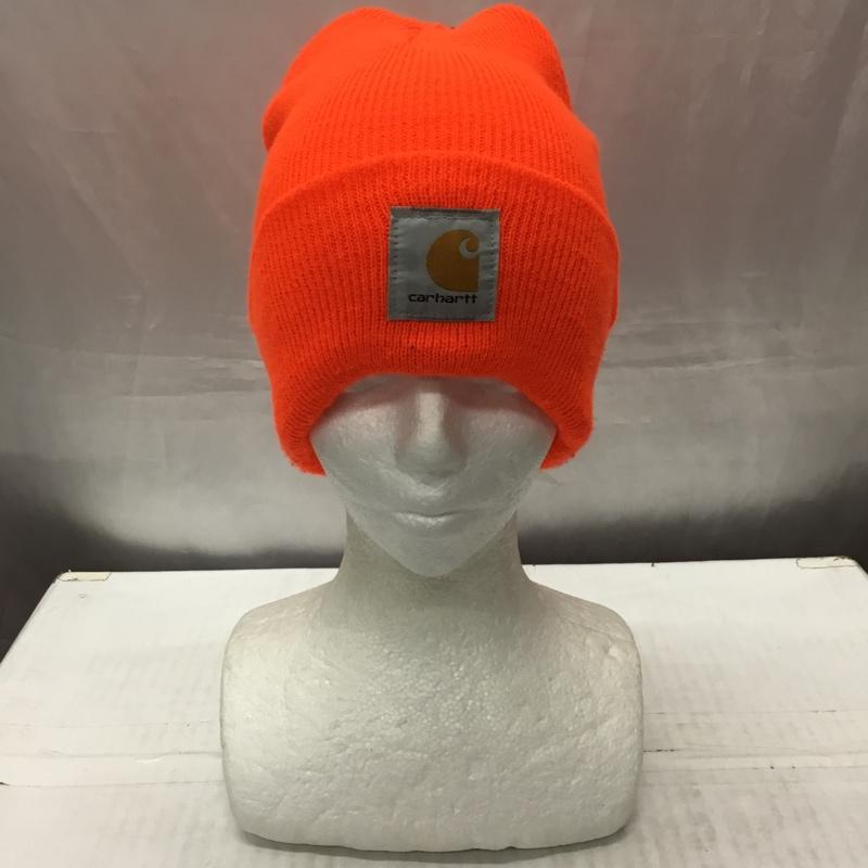 カーハート Carhartt 帽子 ニット帽 A18 BOG ワッチ ロゴ、文字 橙 / オレンジ /  メンズ USED 古着 中古 10113726