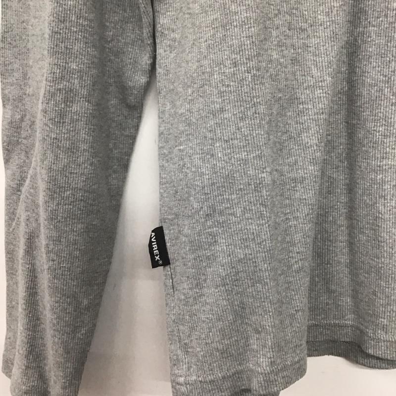 アヴィレックス AVIREX カットソー 長袖 長袖カットソー 無地カットソー クルーネック M 無地 灰 / グレー /  メンズ USED 古着 中古 10143477