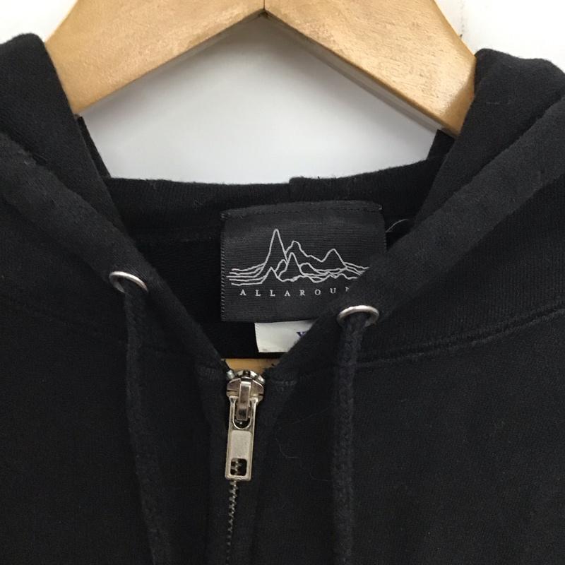 オールアラウンド ALLAROUND パーカー 長袖 長袖 XL ロゴ、文字 黒 / ブラック /  メンズ USED 古着 中古 10137236