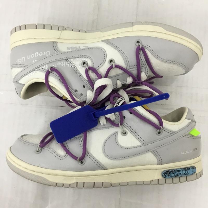 ナイキ NIKE スニーカー スニーカー DM1602-107 DUNK LOW OFF-WHITE 26cm 箱有 26.0cm ロゴ、文字 白 / ホワイト / X 灰 / グレー / X 紫 / パープル /  メンズ USED 古着 中古 10109884