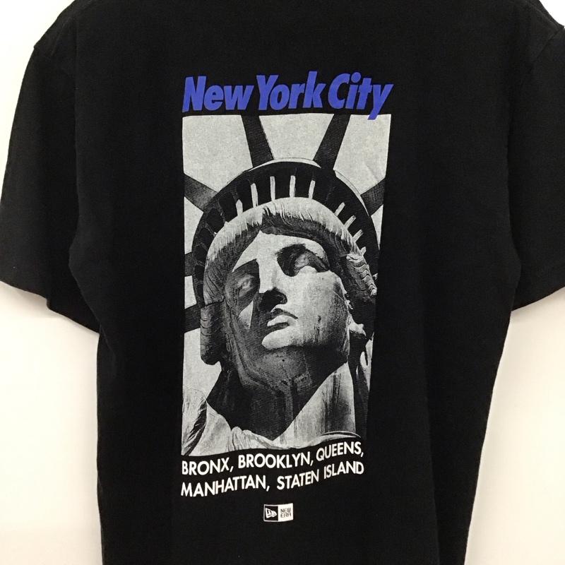 ニューエラ NEW ERA Tシャツ 半袖 M ロゴ、文字 黒 / ブラック /  メンズ USED 古着 中古 10134607