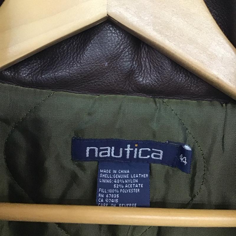 ノーティカ NAUTICA ジャケット、上着 レザージャケット 90s ラムレザー 44 無地 茶 / ブラウン /  メンズ USED 古着 中古 10132035