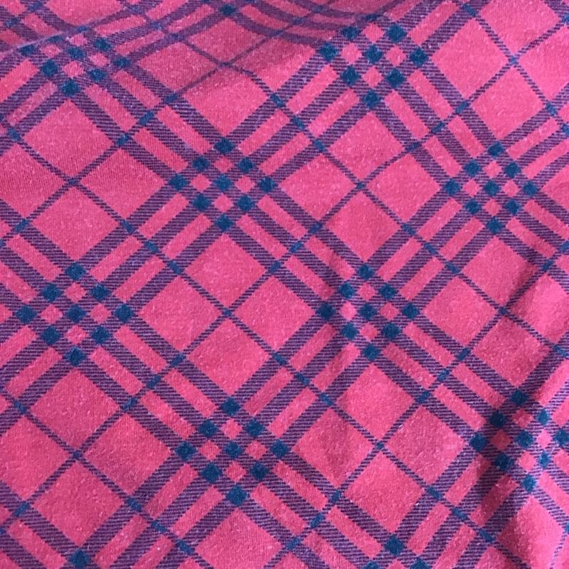 バーバリーロンドン Burberry London Tシャツ 七分袖 FA019-077 ボートネック 2 チェック 赤 / レッド /  レディース USED 古着 中古 10141960