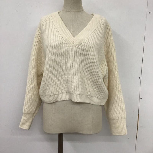 ザラ ZARA ニット、セーター 長袖 M 無地 白 / ホワイト /  レディース USED 古着 中古 10106419
