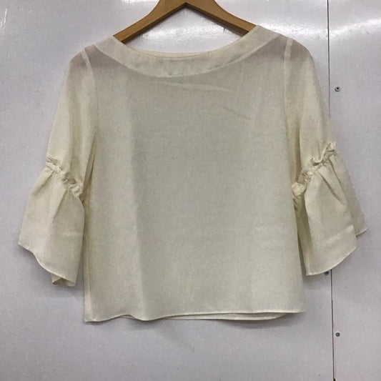 ナチュラルビューティーベーシック NATURAL BEAUTY BASIC カットソー 七分袖 S 無地 白 / ホワイト /  レディース USED 古着 中古 10142134