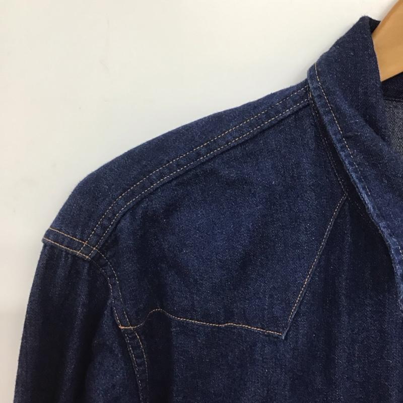 ラングラー Wrangler シャツ、ブラウス 長袖 長袖シャツ 無地シャツ カラーシャツ デニムシャツ 無地 インディゴ / インディゴ /  メンズ USED 古着 中古 10147019