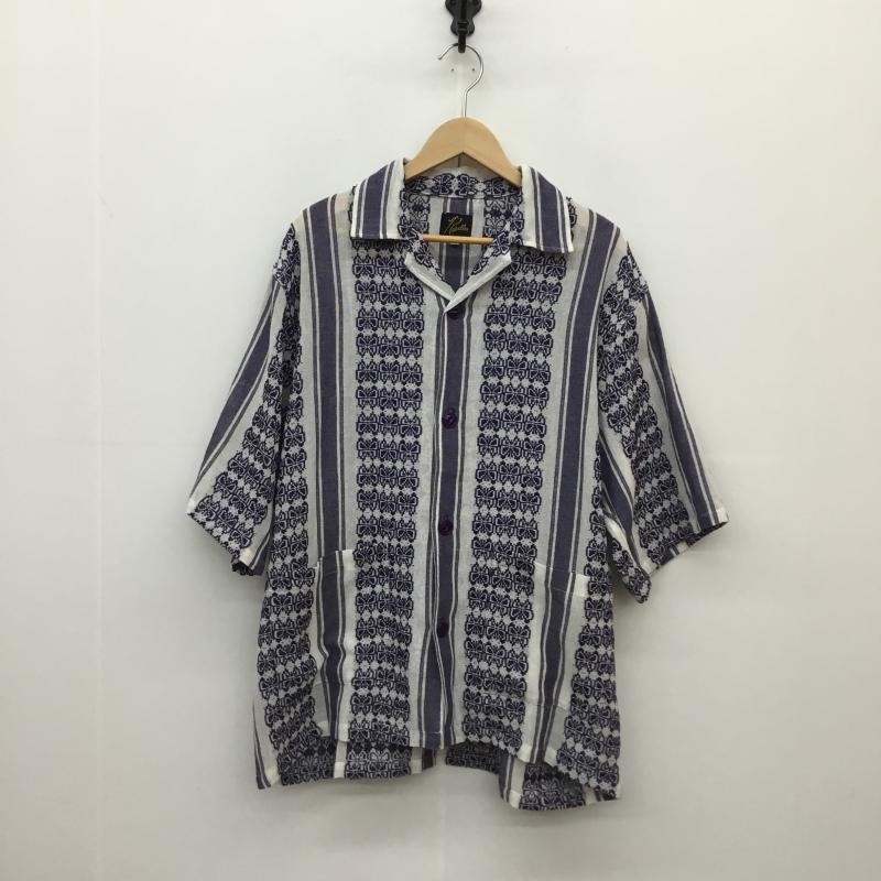 ニードルス Needles シャツ、ブラウス 半袖 Needles Cabana Shirt MR242 L 総柄 白 / ホワイト / X 紫 / パープル /  メンズ USED 古着 中古 10127166