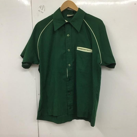 キングルイ King Louie シャツ、ブラウス 半袖 70s ボーリングシャツ 半袖シャツ M 無地 緑 / グリーン /  メンズ USED 古着 中古 10129635