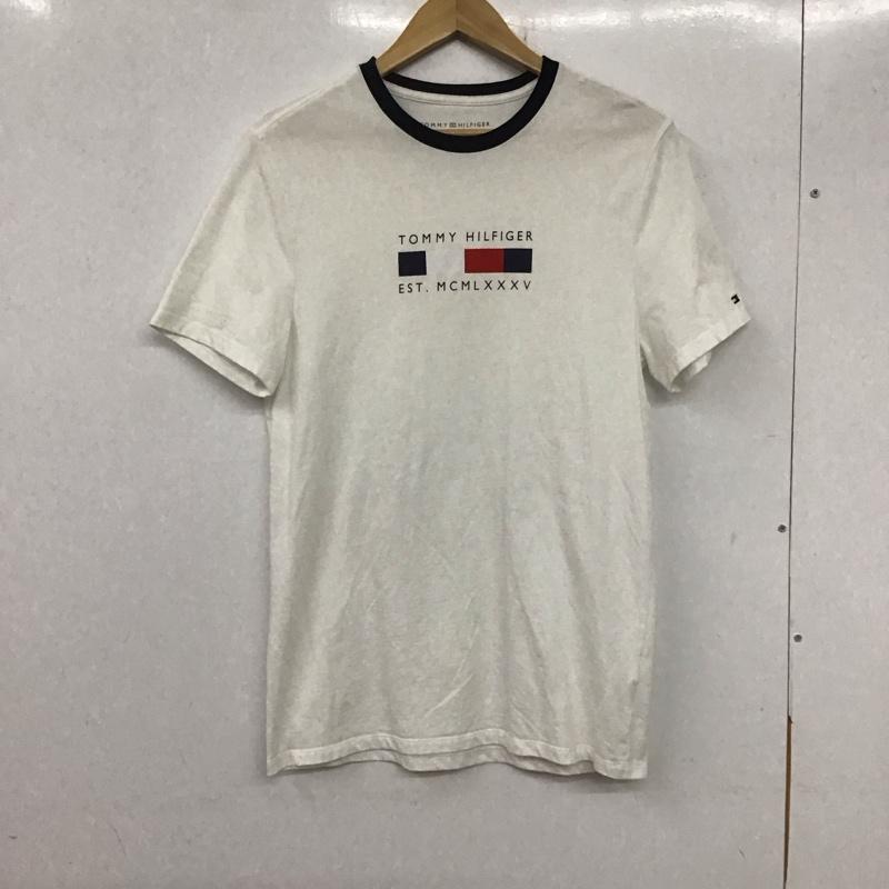 トミーヒルフィガー TOMMY HILFIGER Tシャツ 半袖 半袖カットソー プリントTシャツ クルーネックカットソー S プリント 白 / ホワイト /  メンズ USED 古着 中古 10135875