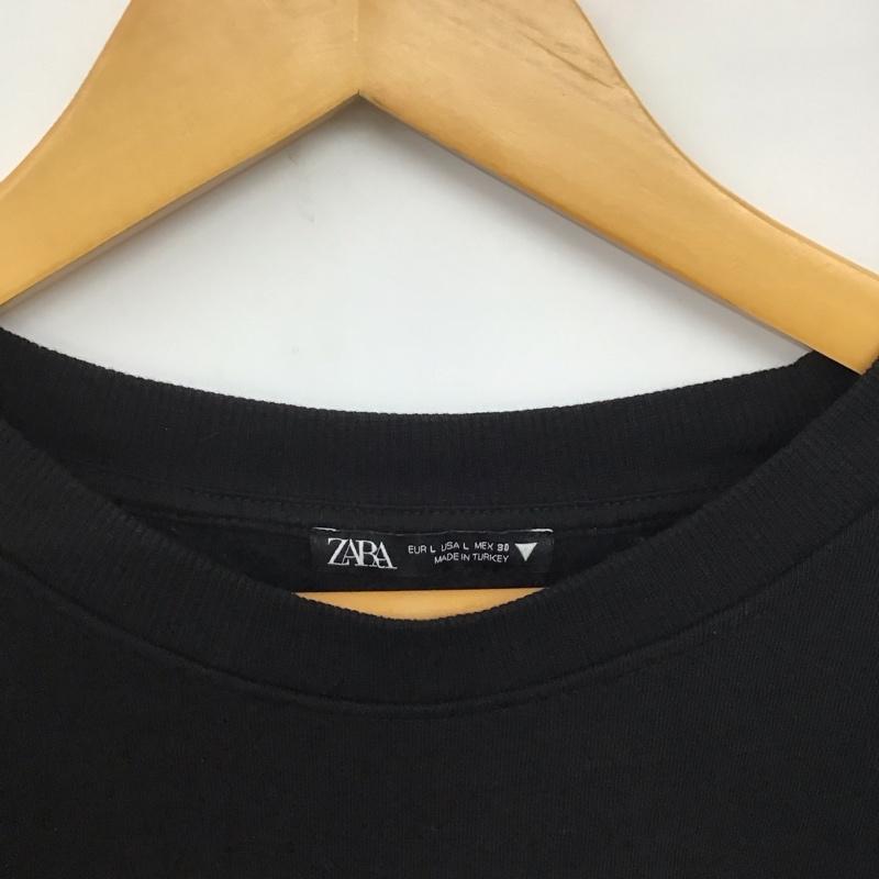 ザラ ZARA トレーナー 長袖 5584 314 800 スウェット 裏起毛 L 無地 黒 / ブラック /  レディース USED 古着 中古 10142142