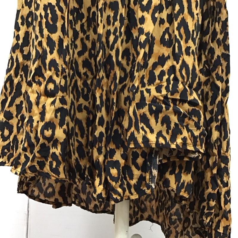 ザラウーマン ZARA WOMAN ワンピース ロングスカート 半袖ロングワンピース 総柄 レオパード フレアスカート L ヒョウ柄・レオパード柄 マルチカラー / マルチカラー /  レディース USED 古着 中古 10115240