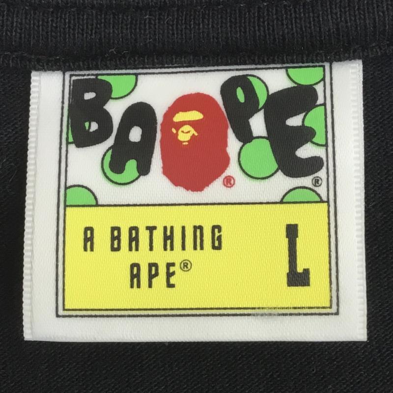 アベイシングエイプ A BATHING APE Tシャツ 半袖 L プリント 黒 / ブラック /  メンズ USED 古着 中古 10110113