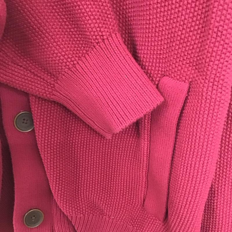 ティンバーランド Timberland カーディガン 長袖 長袖ニットカーディガン 前ボタン ノーカラー L 無地 マゼンタ / マゼンタ /  メンズ USED 古着 中古 10134059