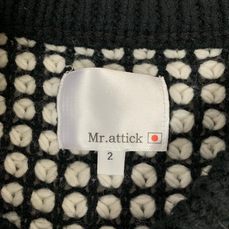 ミスターアティック Mr.attick ニット、セーター 長袖 ウール混ニットセーター M 総柄 X  白 / ホワイト / X 黒 / ブラック /  レディース USED 古着 中古 10015144