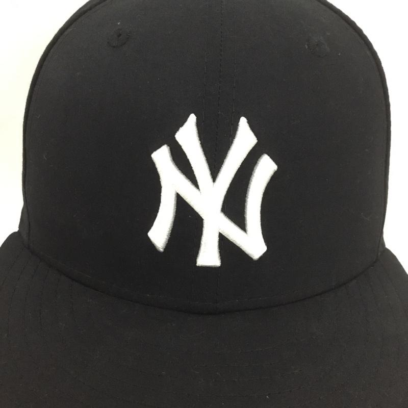 ニューエラ NEW ERA 帽子 キャップ NY ニューヨークヤンキース 59FIFTY 58.7cm ロゴ、文字 黒 / ブラック /  メンズ USED 古着 中古 10138134