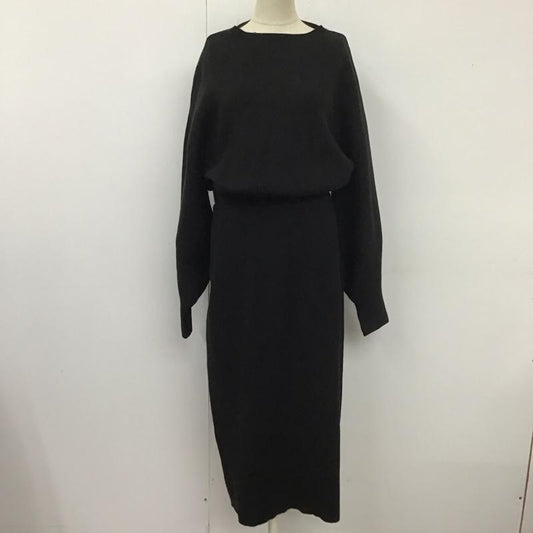 アズールバイマウジー AZUL BY MOUSSY ワンピース ロングスカート 250EAB73-022H BOTTLE NECK BLOUSING OP ニットワンピース M 無地 黒 / ブラック /  レディース USED 古着 中古 10112023