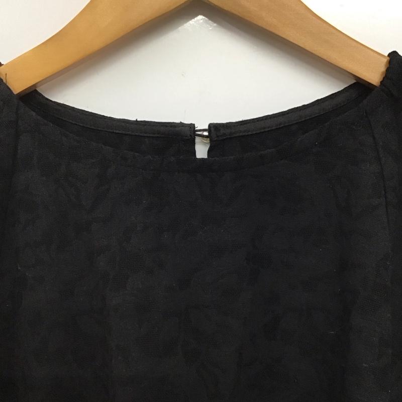 アメリカンホリック AMERICAN HOLIC チュニック 七分袖 HA42L0G0300 ジャガード袖ボリュームチュニック M 総柄 黒 / ブラック /  レディース USED 古着 中古 10146143