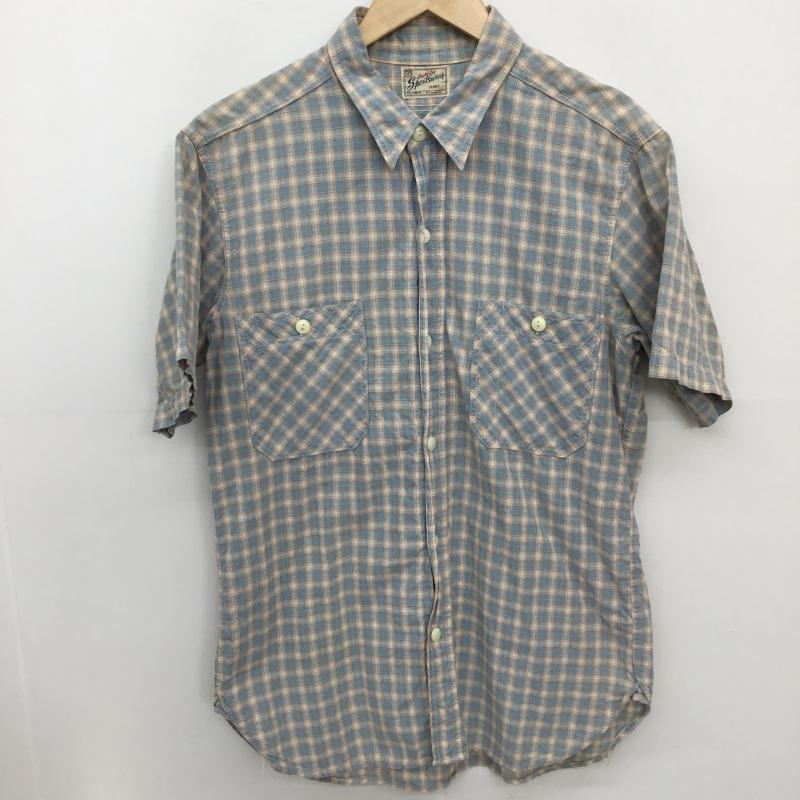 ジョーマッコイ JOE McCOY シャツ、ブラウス 半袖 JOE McCOY 半袖 シャツ チェック柄 M チェック 水色 / ライトブルー / X ベージュ / ベージュ /  メンズ USED 古着 中古 10129787