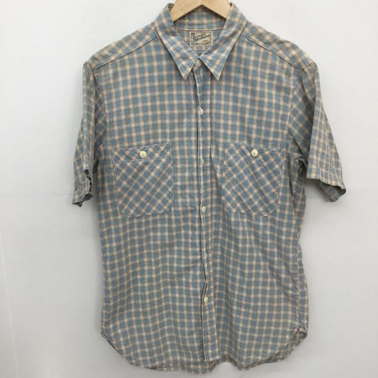 ジョーマッコイ JOE McCOY シャツ、ブラウス 半袖 JOE McCOY 半袖 シャツ チェック柄 M チェック 水色 / ライトブルー / X ベージュ / ベージュ /  メンズ USED 古着 中古 10129787