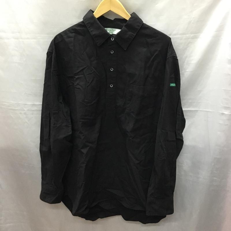 ニコアンド niko and... シャツ、ブラウス 長袖 H231MA13KM Le Pigeon Voyageur 別注 オックスロングシャツ プルオーバー L ワンポイント 黒 / ブラック /  メンズ USED 古着 中古 10119308