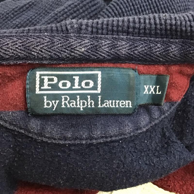 ポロバイラルフローレン Polo by RALPH LAUREN パーカー 長袖 長袖パーカー プルオーバーパーカー プリントスウェット トレーナー XXL ボーダー柄 マルチカラー / マルチカラー /  メンズ USED 古着 中古 10123956