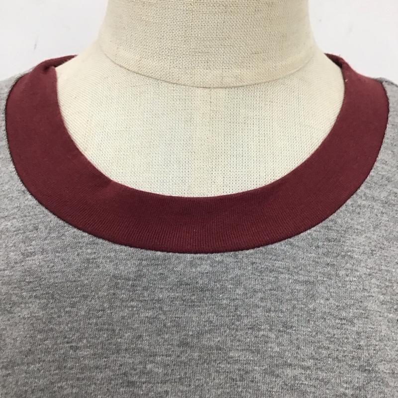 ステューシー STUSSY ワンピース ひざ丈スカート 半袖ワンピース クルーネックワンピース タイトワンピース S ロゴ、文字 灰 / グレー /  レディース USED 古着 中古 10119471