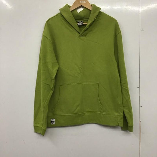チャムス CHUMS トレーナー 長袖 裏起毛 ショールカラー スウェット M ワンポイント 薄緑 / ライトグリーン /  メンズ USED 古着 中古 10139508