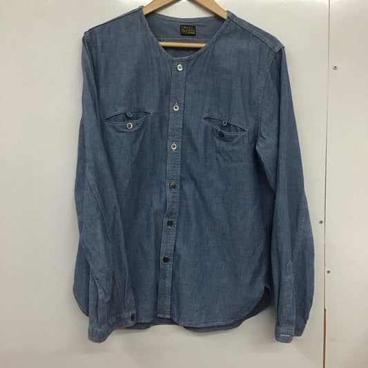 ピッグアンドルースター PIG&ROOSTER シャツ、ブラウス 長袖 長袖シャツ 無地シャツ ノーカラーシャツ デニムシャツ 40 無地 インディゴ / インディゴ /  メンズ USED 古着 中古 10132184