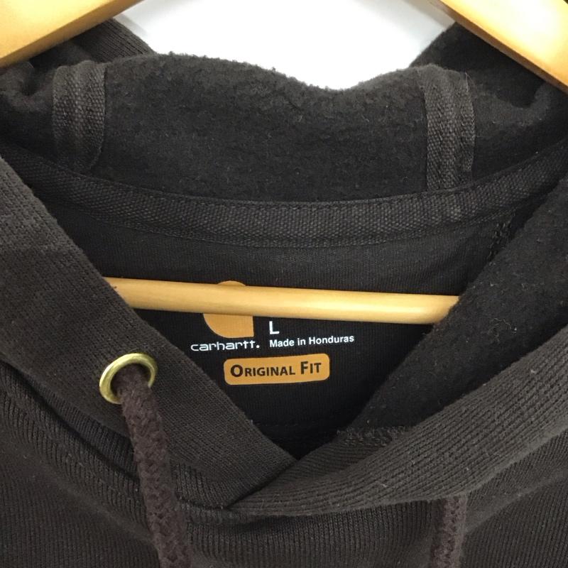 カーハート Carhartt パーカー 長袖 長袖パーカー プルオーバーパーカー スウェット L ロゴ、文字 茶 / ブラウン /  メンズ USED 古着 中古 10148153