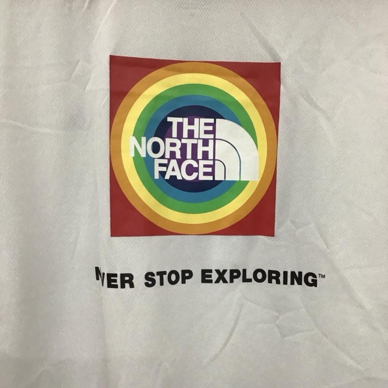 ザノースフェイス THE NORTH FACE Tシャツ 半袖 nt31991 レインボーサークルロゴTシャツ 半袖カットソー プリントTシャツ XL ロゴ、文字 白 / ホワイト /  メンズ USED 古着 中古 10129049