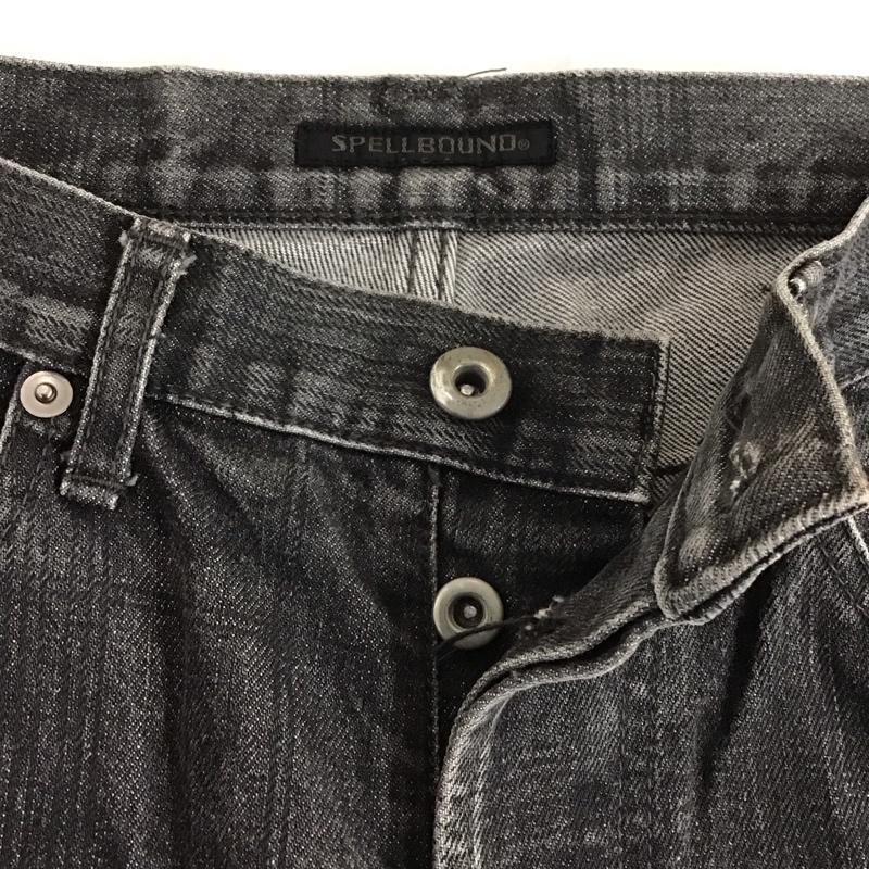 スペルバウンド SPELLBOUND パンツ デニム、ジーンズ デニムパンツ ストレートパンツ ワイドパンツ カジュアルパンツ M プリント 黒 / ブラック /  メンズ USED 古着 中古 10113118