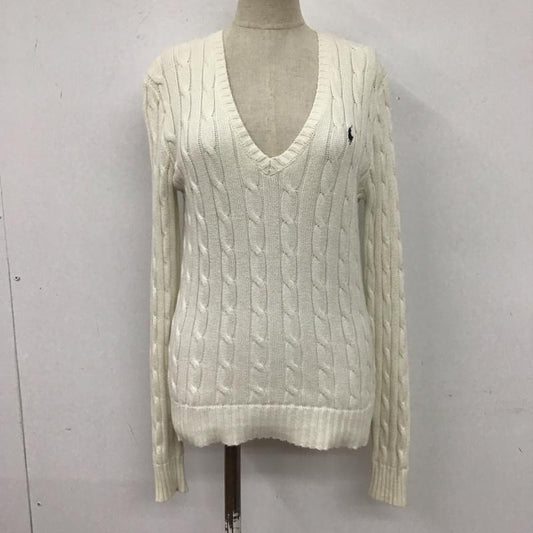 ポロラルフローレン POLO RALPH LAUREN ニット、セーター 長袖 Vネック XS 無地 白 / ホワイト /  レディース USED 古着 中古 10106643