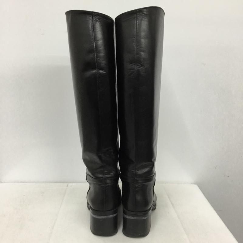 マーガレットハウエル MARGARET HOWELL ブーツ ロングブーツ 0006 レザー 23.5 箱有 23.5cm 無地 黒 / ブラック /  レディース USED 古着 中古 10149263