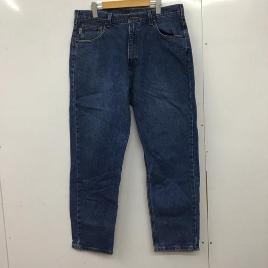 カーハート Carhartt パンツ デニム、ジーンズ デニムパンツ ワイドパンツ カジュアルパンツ 36インチ ロゴ、文字 インディゴ / インディゴ /  メンズ USED 古着 中古 10145856