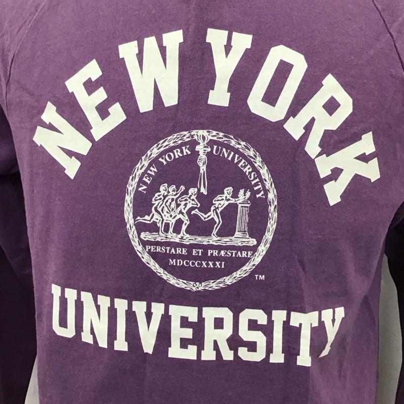 チャンピオン Champion Tシャツ 長袖 C5-Q401 NYU ラグランスリーブ M プリント 紫 / パープル /  メンズ USED 古着 中古 10120204