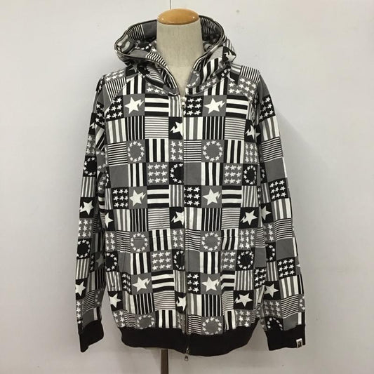 アベイシングエイプ A BATHING APE パーカー 長袖 長袖パーカー フード付きパーカー プリントスウェット トレーナー L ロゴ、文字 白 / ホワイト / X 黒 / ブラック / X 灰 / グレー /  メンズ USED 古着 中古 10109784