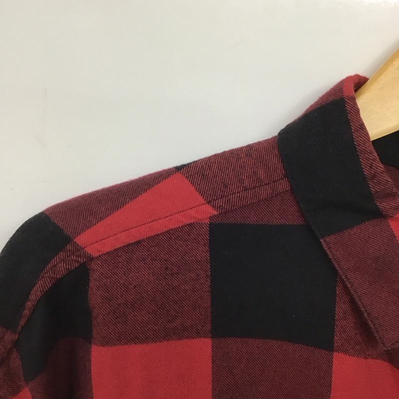 センスオブプレイス SENSEOFPLACE シャツ、ブラウス 長袖 長袖シャツ チェックシャツ カラーシャツ XXL チェック 黒 / ブラック / X 赤 / レッド /  メンズ USED 古着 中古 10147837