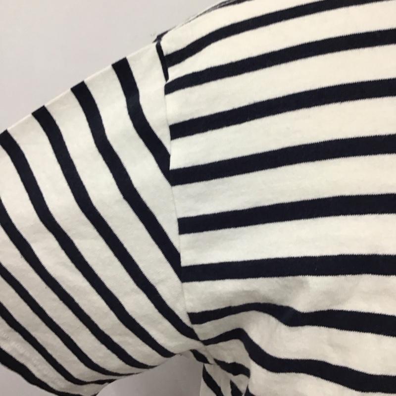 チャムス CHUMS Tシャツ 半袖 半袖カットソー プリントTシャツ クルーネックカットソー XL ボーダー柄 白 / ホワイト / X 紺 / ネイビー /  メンズ USED 古着 中古 10115715