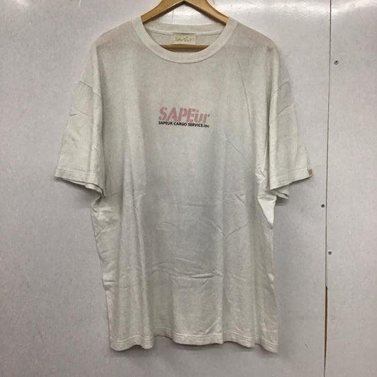 サプール SAPEur Tシャツ 半袖 半袖カットソー プリントTシャツ クルーネックカットソー ロゴ、文字 白 / ホワイト /  メンズ USED 古着 中古 10137952