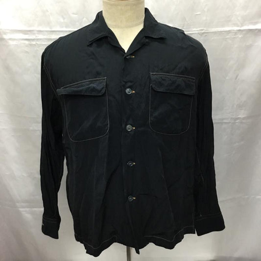 古着 USED シャツ、ブラウス 長袖 長袖シャツカラーシャツ カジュアルシャツ ポケットシャツ M 無地 黒 / ブラック /  メンズ USED 古着 中古 10106590