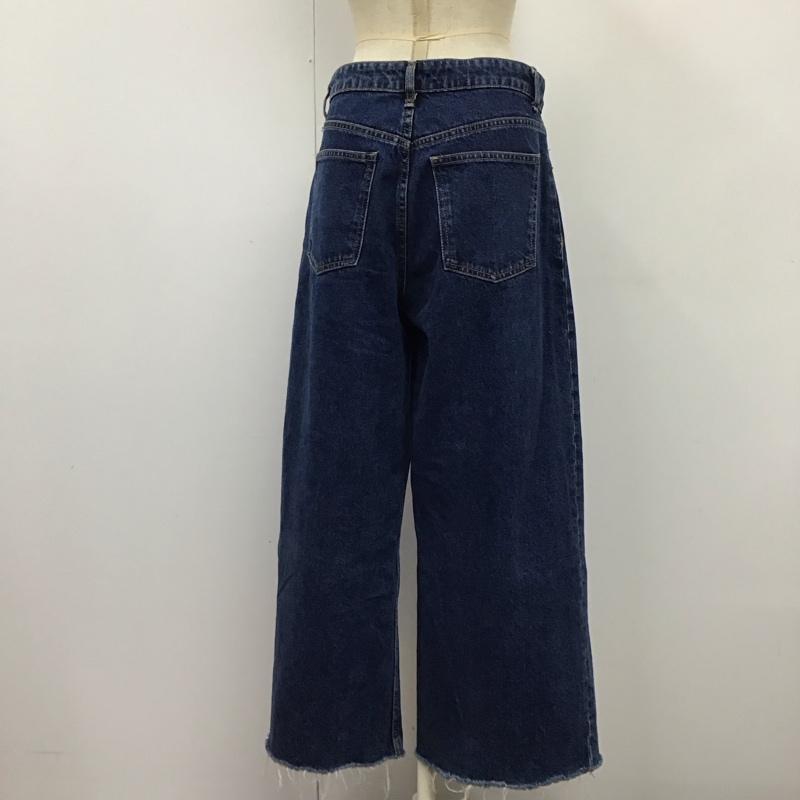 ザラ ZARA パンツ デニム、ジーンズ デニムパンツ ストレートパンツ ワイドパンツ カジュアルパンツ 38 無地 インディゴ / インディゴ /  レディース USED 古着 中古 10117863