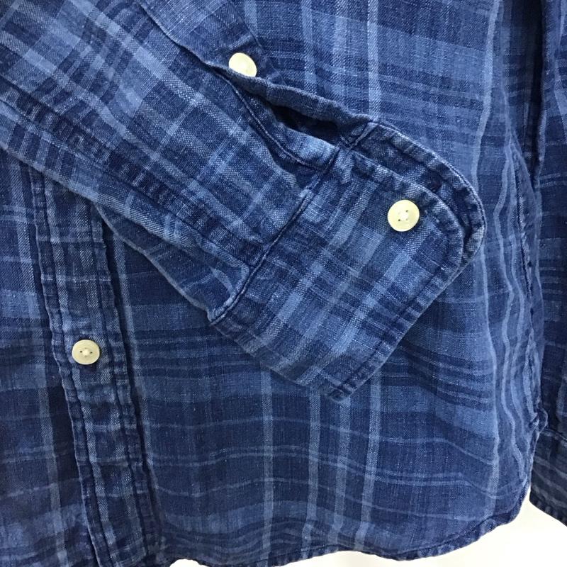 ラルフローレン RALPHLAUREN シャツ、ブラウス 長袖 長袖シャツ チェックシャツ ボタンダウンシャツ XS プリント インディゴ / インディゴ /  メンズ USED 古着 中古 10115963