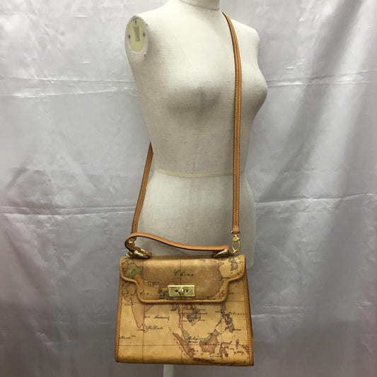 プリマクラッセ PRIMA CLASSE ハンドバッグ ハンドバッグ 地図柄 ショルダーバッグ 2WAY 総柄 茶 / ブラウン /  レディース USED 古着 中古 10107595