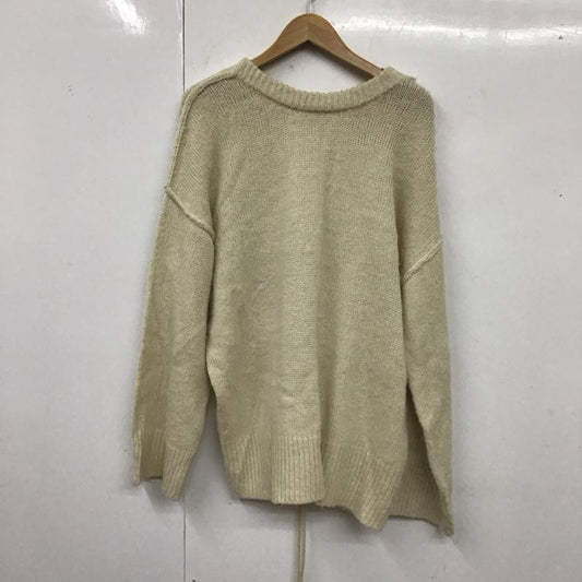 カスタネ Kastane ニット、セーター 長袖 長袖ニットカットソー ニット セーター クルーネックニット 背中編み上げ FREE 無地 白 / ホワイト /  レディース USED 古着 中古 10119563