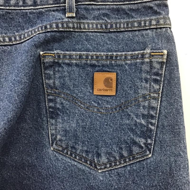 カーハート Carhartt パンツ デニム、ジーンズ デニムパンツ ストレートパンツ ワイドパンツ カジュアルパンツ 古着 42 無地 インディゴ / インディゴ /  メンズ USED 古着 中古 10106212