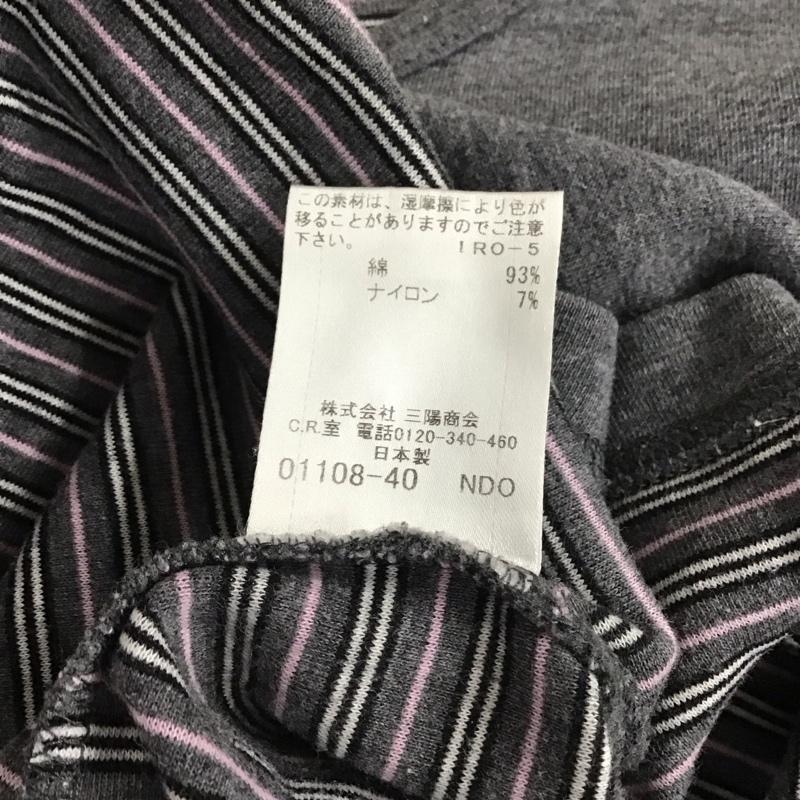 バーバリーブラックレーベル BURBERRY BLACK LABEL カットソー 長袖 長袖カットソー クルーネックカットソー プリントカットソー 3 ロゴ、文字 灰 / グレー /  メンズ USED 古着 中古 10130833