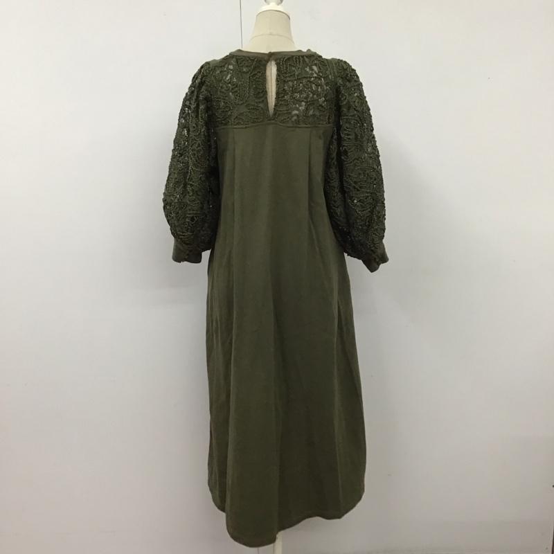 ジーナシス JEANASIS ワンピース ロングスカート js071272yg 7分袖ワンピース FREE 無地 カーキ / カーキ /  レディース USED 古着 中古 10121159